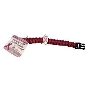 utility paracord bracelet PINK RIBBON‎ AWARENESS dark pink